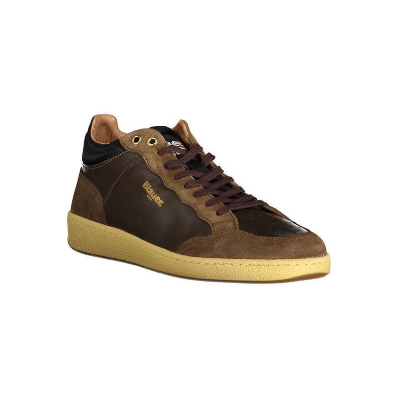 Blauer Brown Leather Men Sneaker - Élégance et Confort