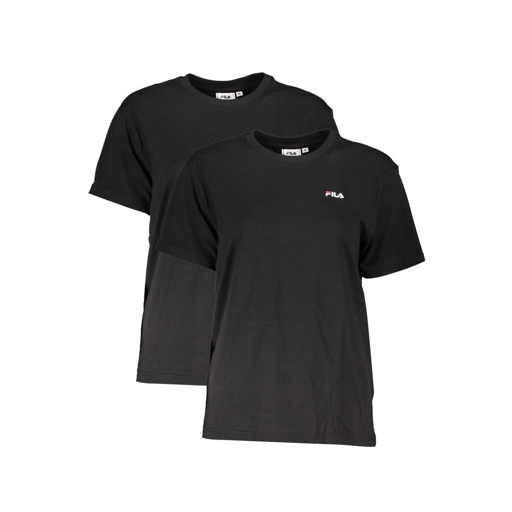 Fila Black Cotton Women T-Shirt - Modern Simplicity