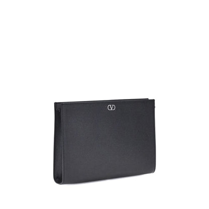 Pochette en cuir grainé Valentino Garavani
