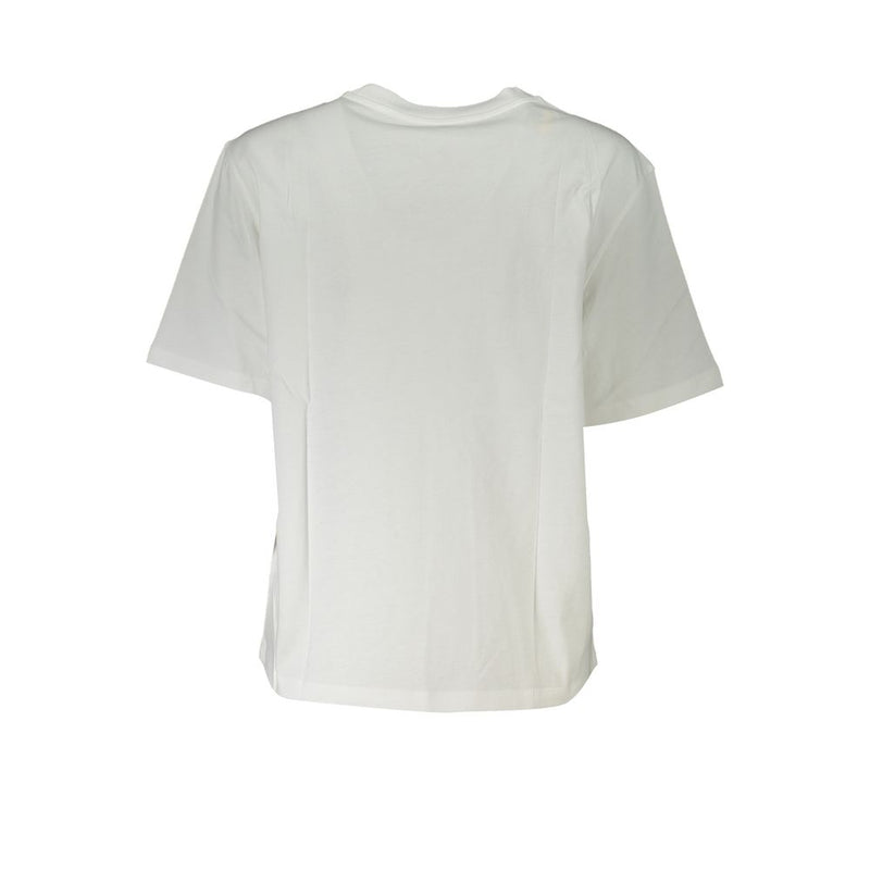 Patrizia Pepe T-Shirt Femme Blanc en Coton avec Détails en Strass