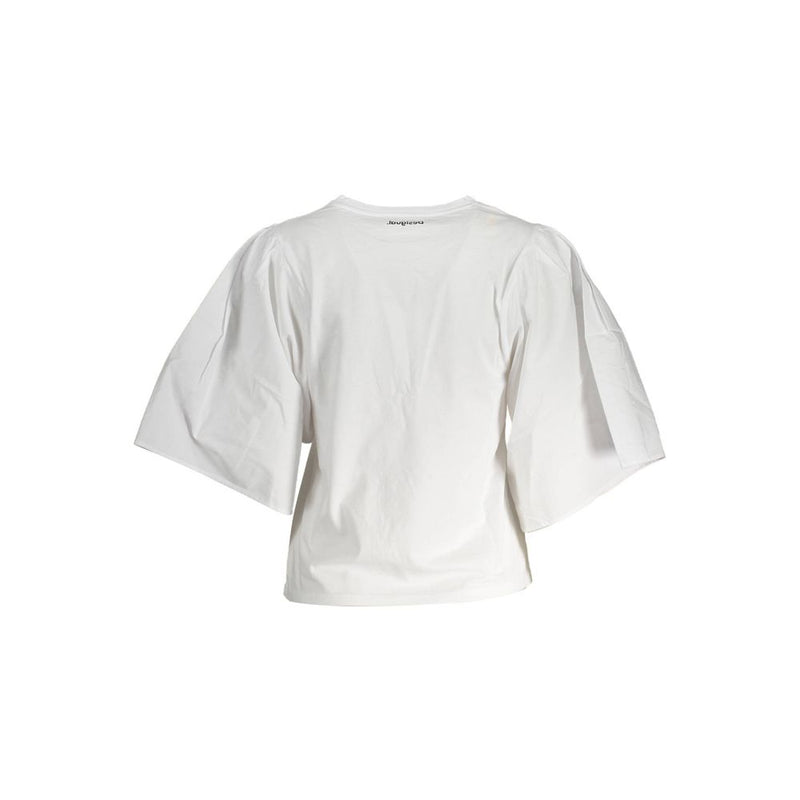 Desigual Top Femme en Coton Blanc - Élégant et Unique
