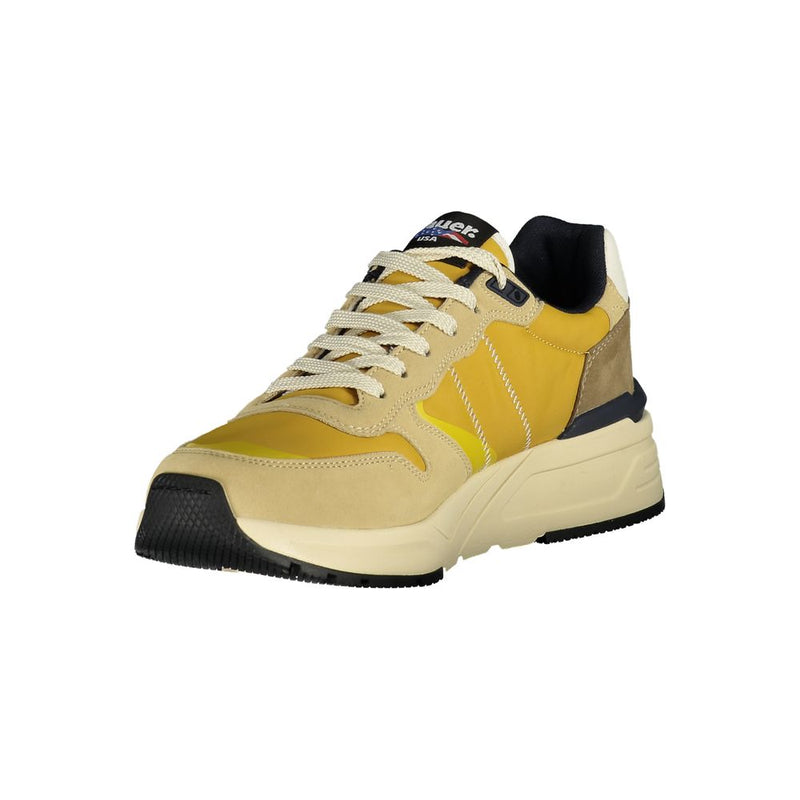 Blauer Beige Polyester Men's Sneaker with Mustard Accents
