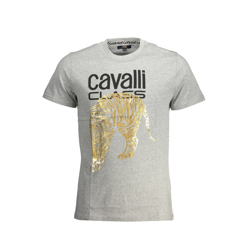 T-shirt homme en coton brun Cavalli Class