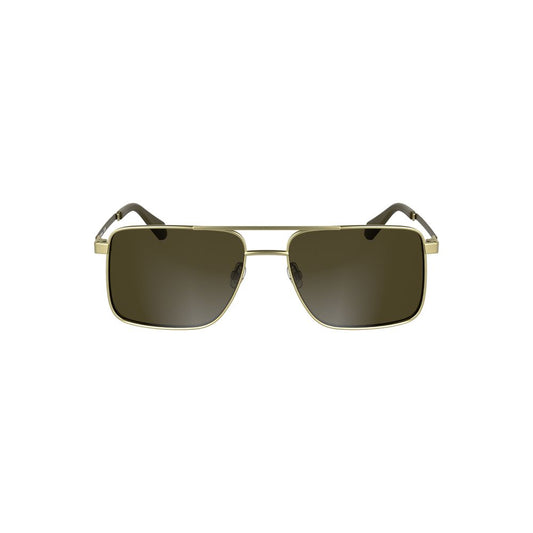 Lunettes de soleil Calvin Klein en métal doré pour homme