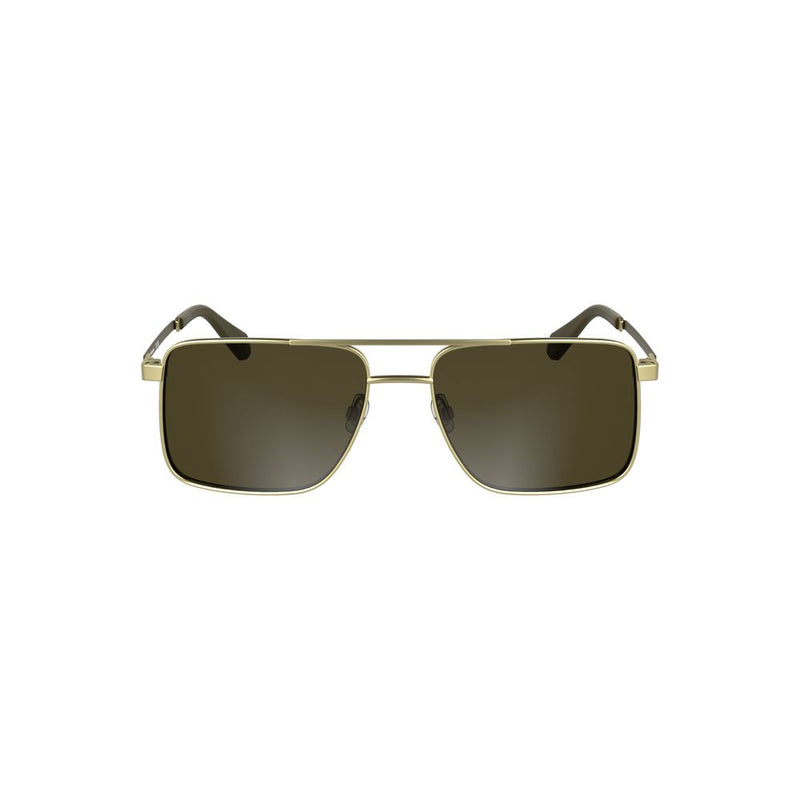 Lunettes de soleil Calvin Klein en métal doré pour homme