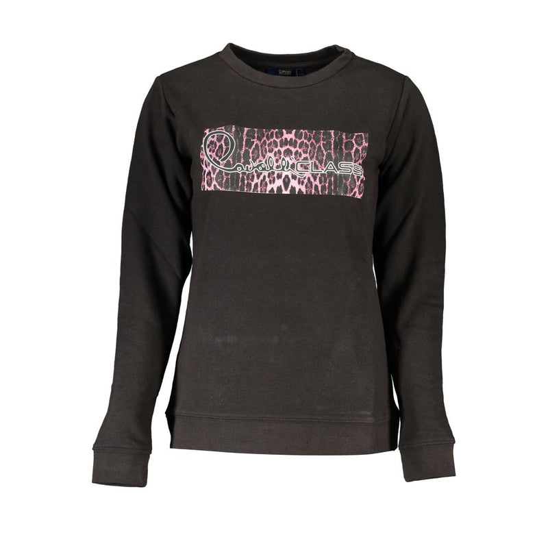 Cavalli Class Black Cotton Women Sweater - Élégance et Confort