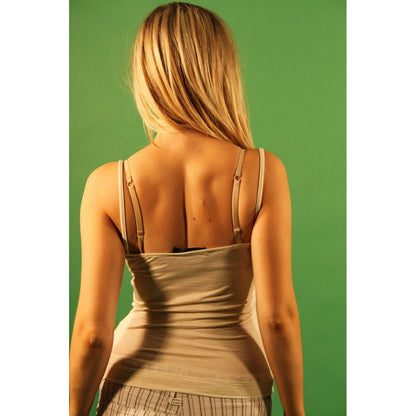 Top femme en viscose blanc cassé