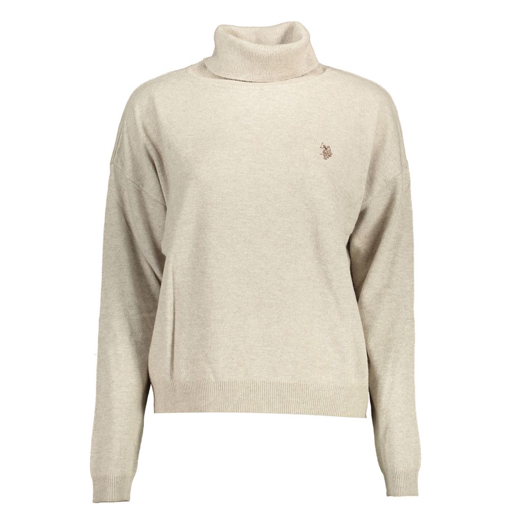 U.S. POLO ASSN. Beige Wool Women Sweater - Timeless Elegance