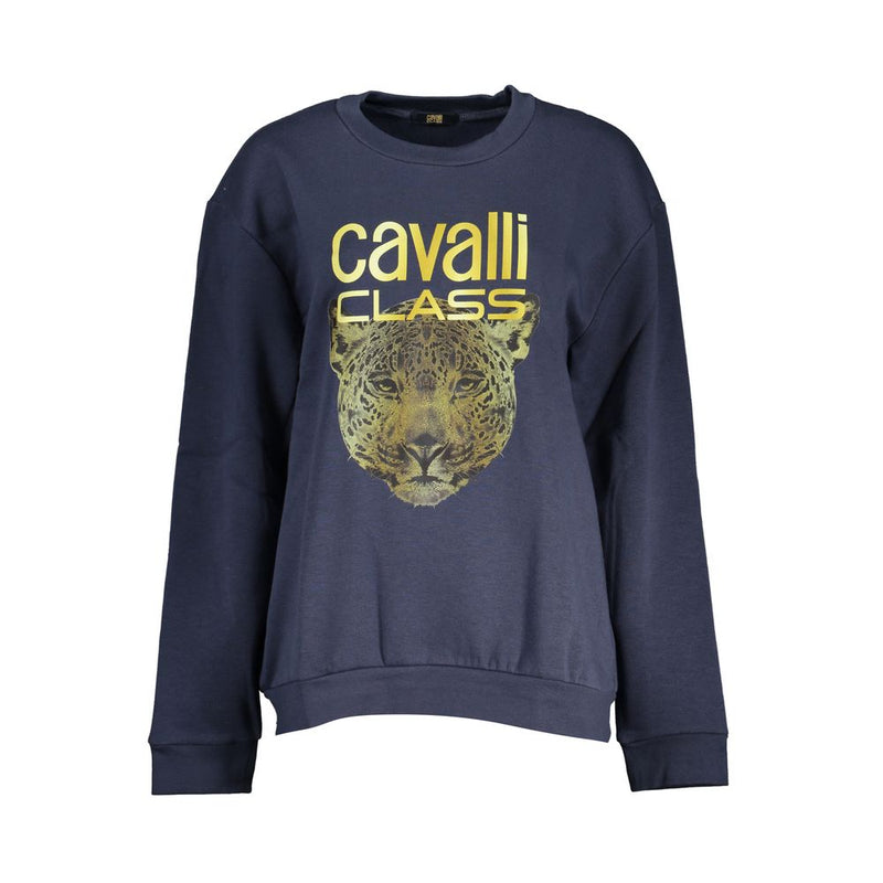 Cavalli Class Blue Cotton Women Sweater - Élégant et Confortable