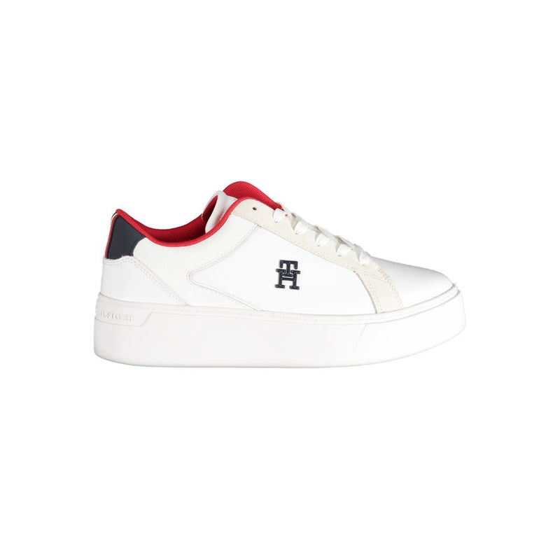 Tommy Hilfiger Women's White Polyester Sneaker - Stylish Comfort