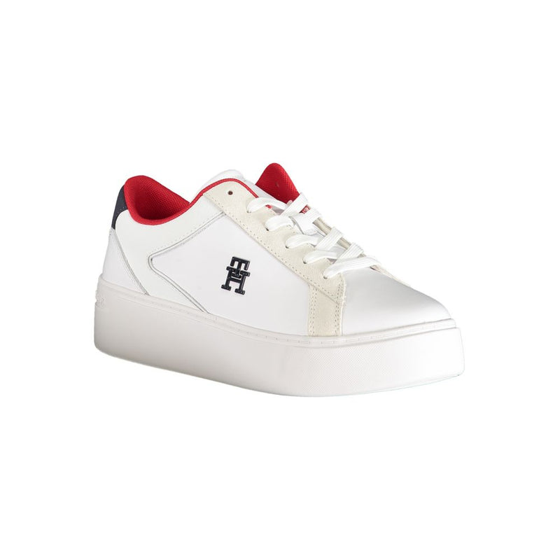 Tommy Hilfiger Women's White Polyester Sneaker - Stylish Comfort