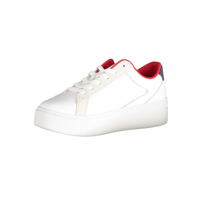 Tommy Hilfiger Women's White Polyester Sneaker - Stylish Comfort