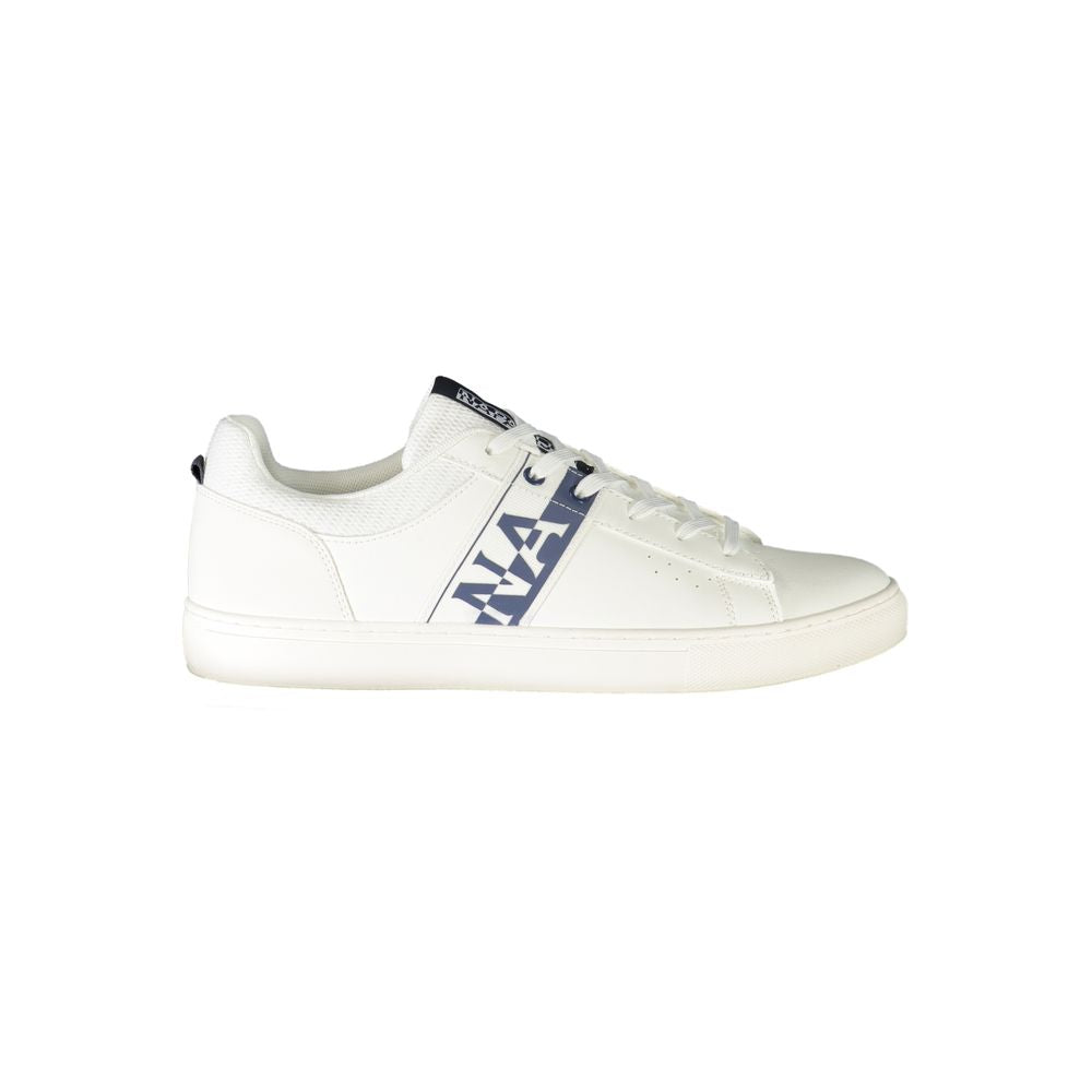Napapijri White Leather Men Sneaker - Élégance et Confort