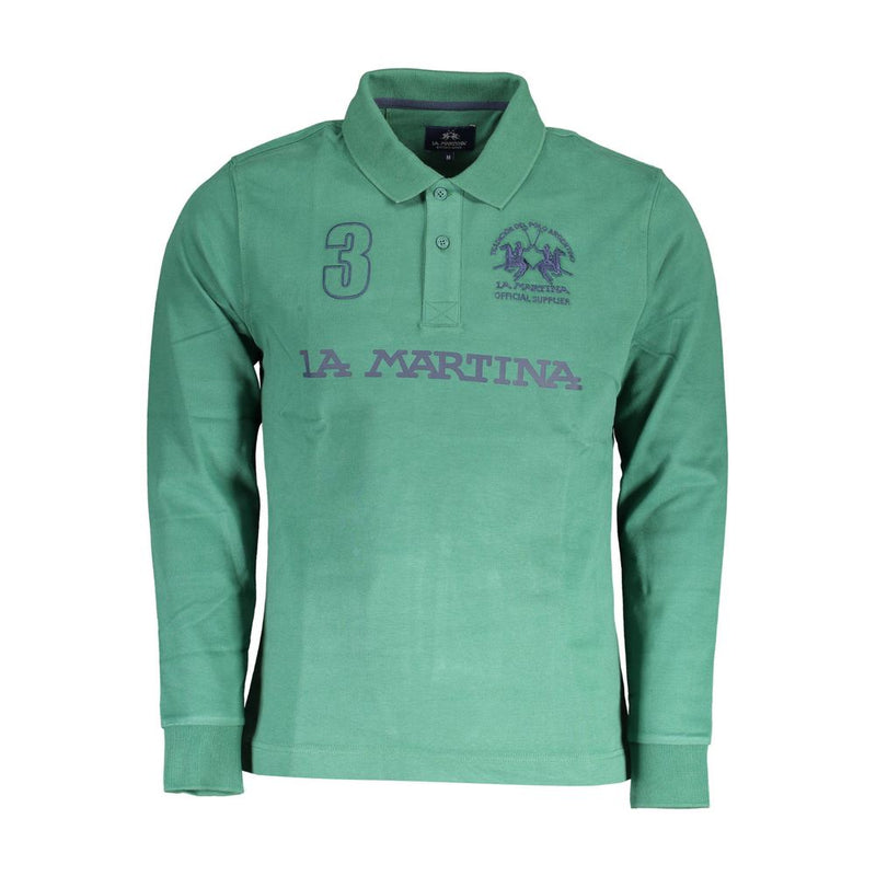 La Martina Groen Katoenen Herenpoloshirt