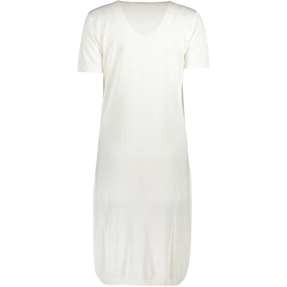 Cavalli Class Robe Blanche en Viscose pour Femme - Élégante à Manches Courtes
