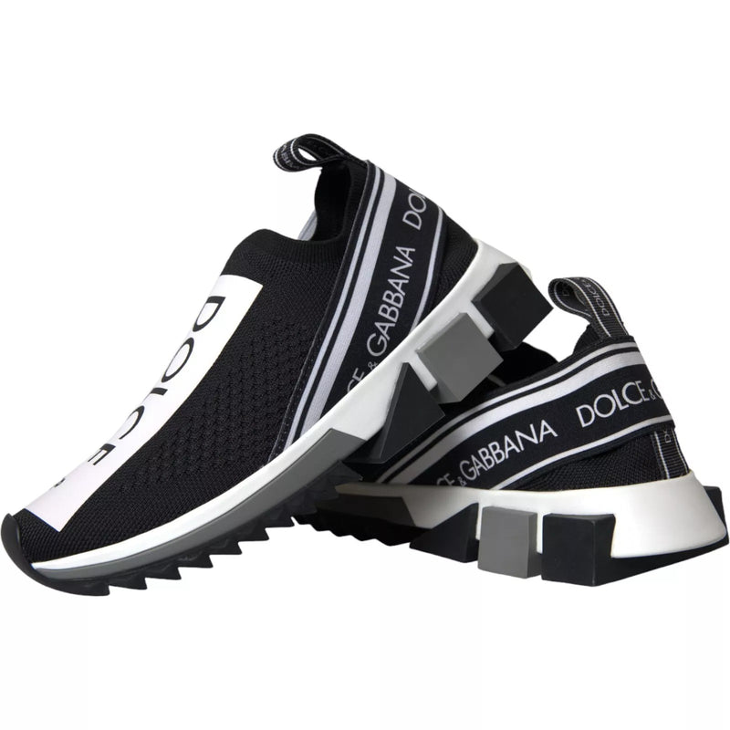 Dolce & Gabbana Black and White Sorrento Slip-On Sneakers