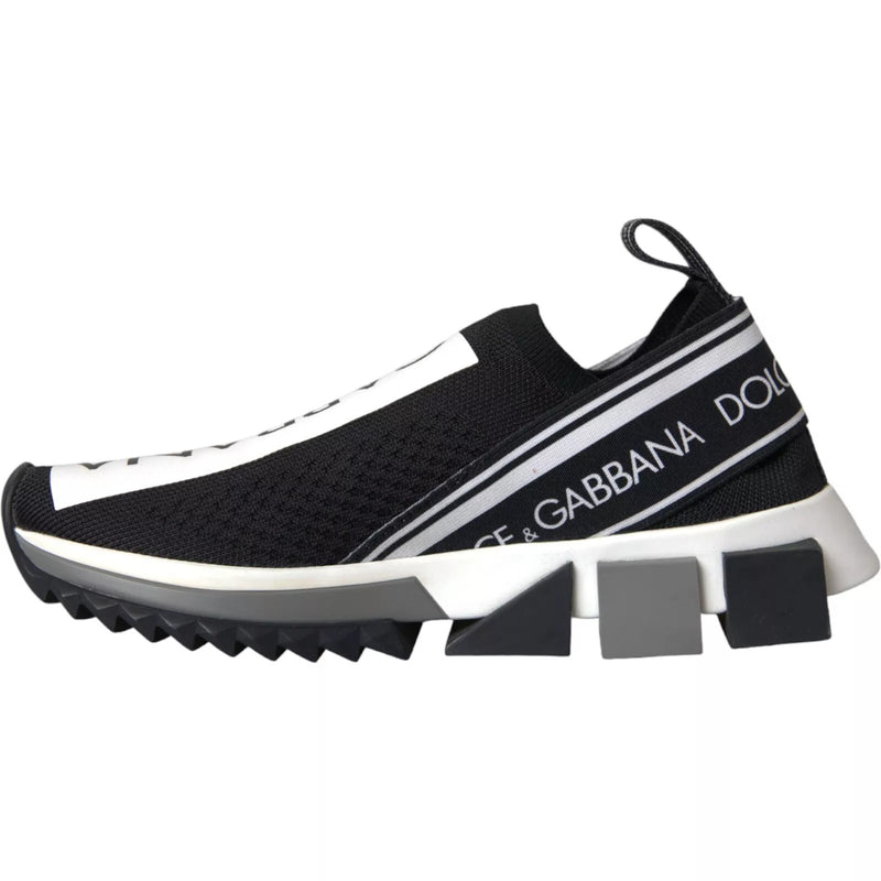 Dolce & Gabbana Black White Sorrento Slip-On Sneakers