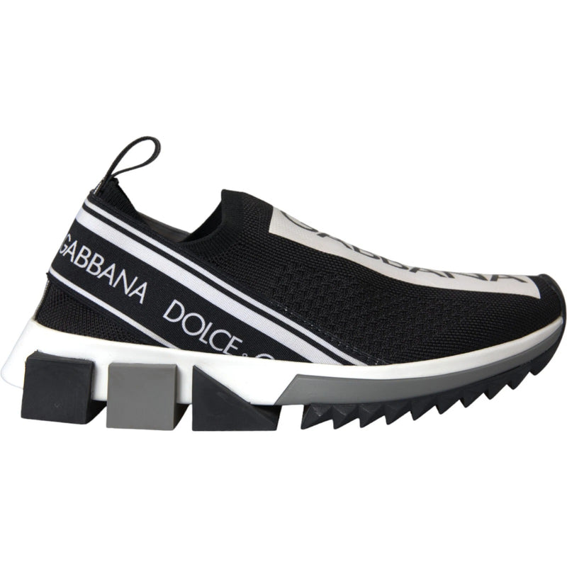 Dolce & Gabbana Black White Sorrento Slip-On Sneakers