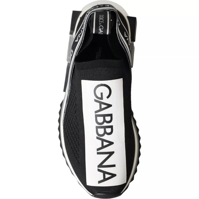 Dolce & Gabbana Black White Sorrento Slip-On Sneakers