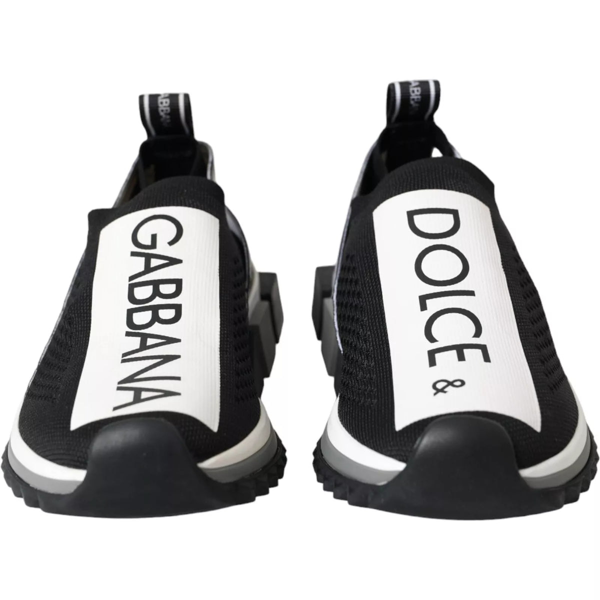 Dolce & Gabbana Black and White Sorrento Slip-On Sneakers