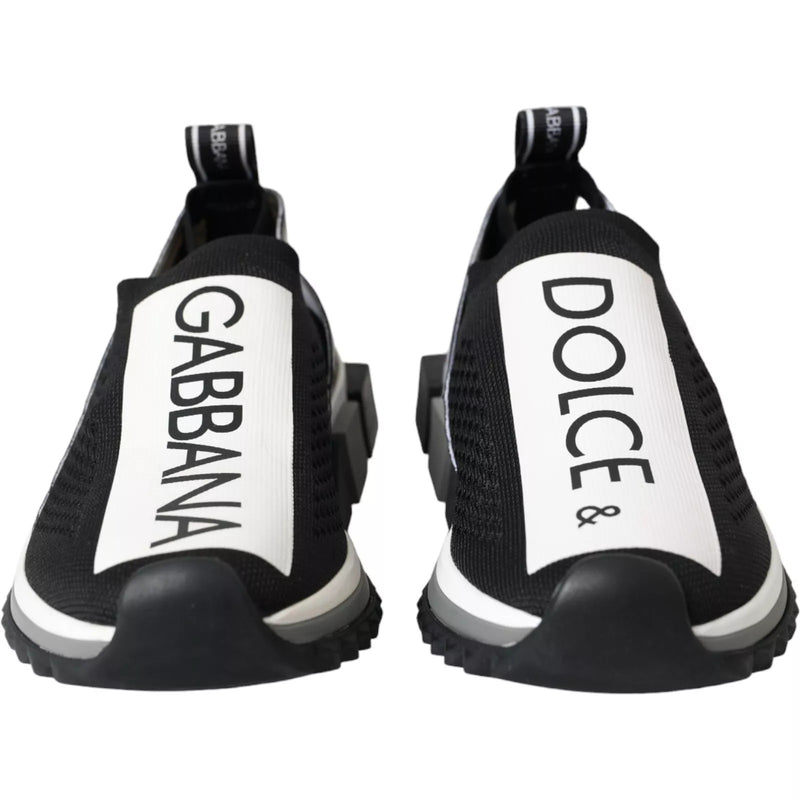 Dolce & Gabbana Black and White Sorrento Slip-On Sneakers