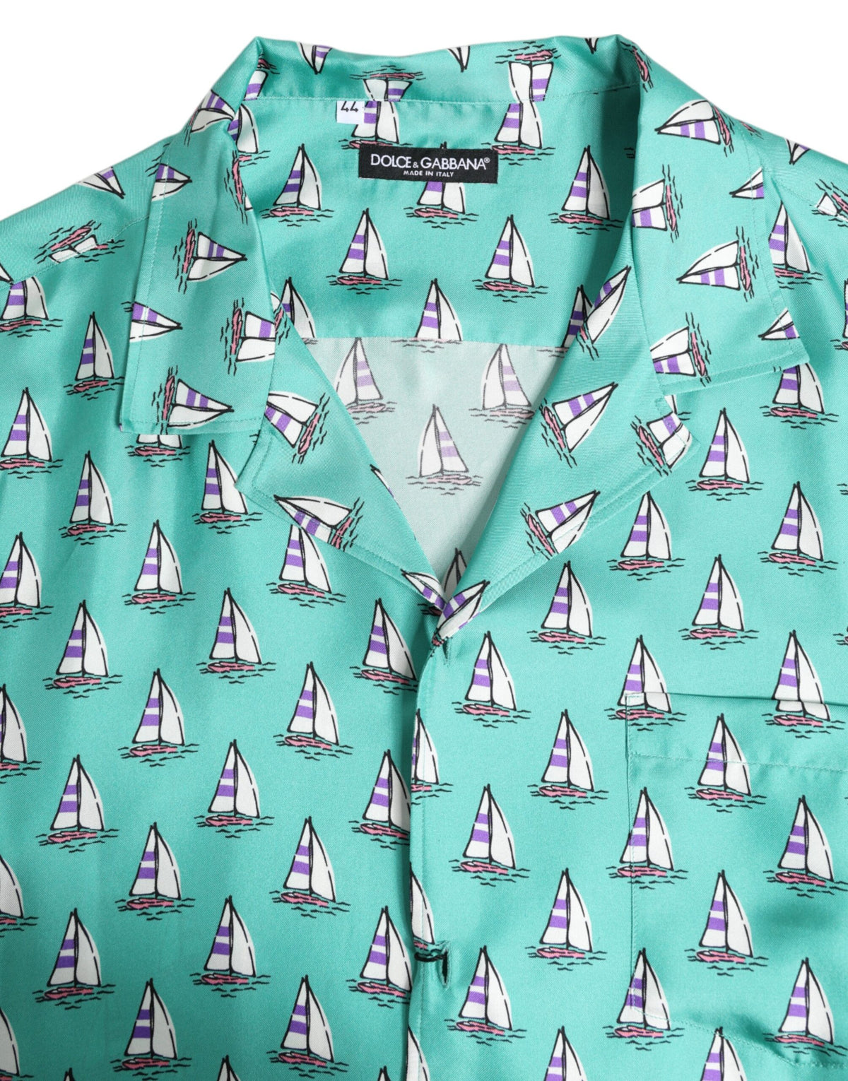 Chemise décontractée à manches courtes imprimée verte de Dolce &amp; Gabbana