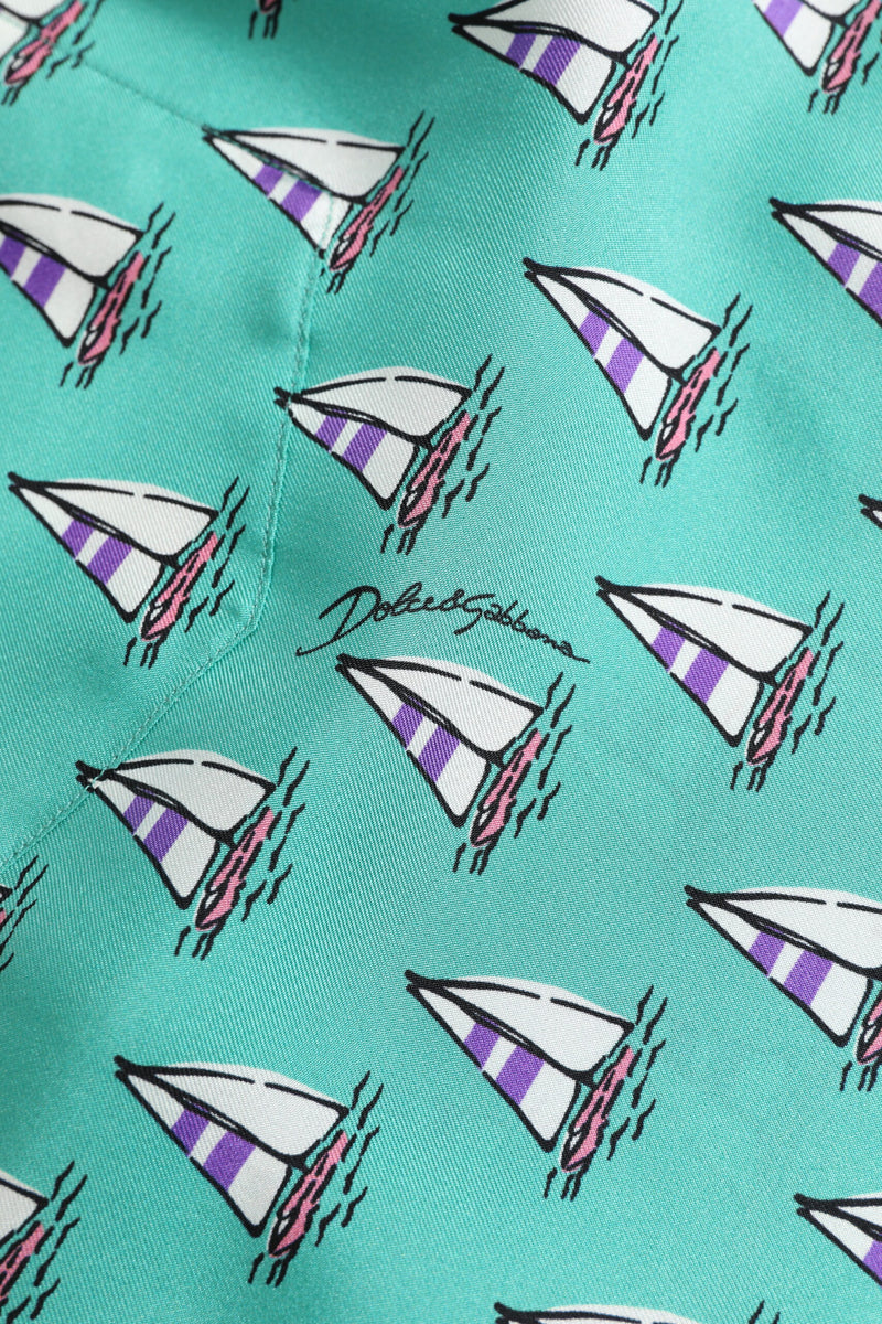 Dolce &amp; Gabbana Groen Geprint T-shirt met Korte Mouwen