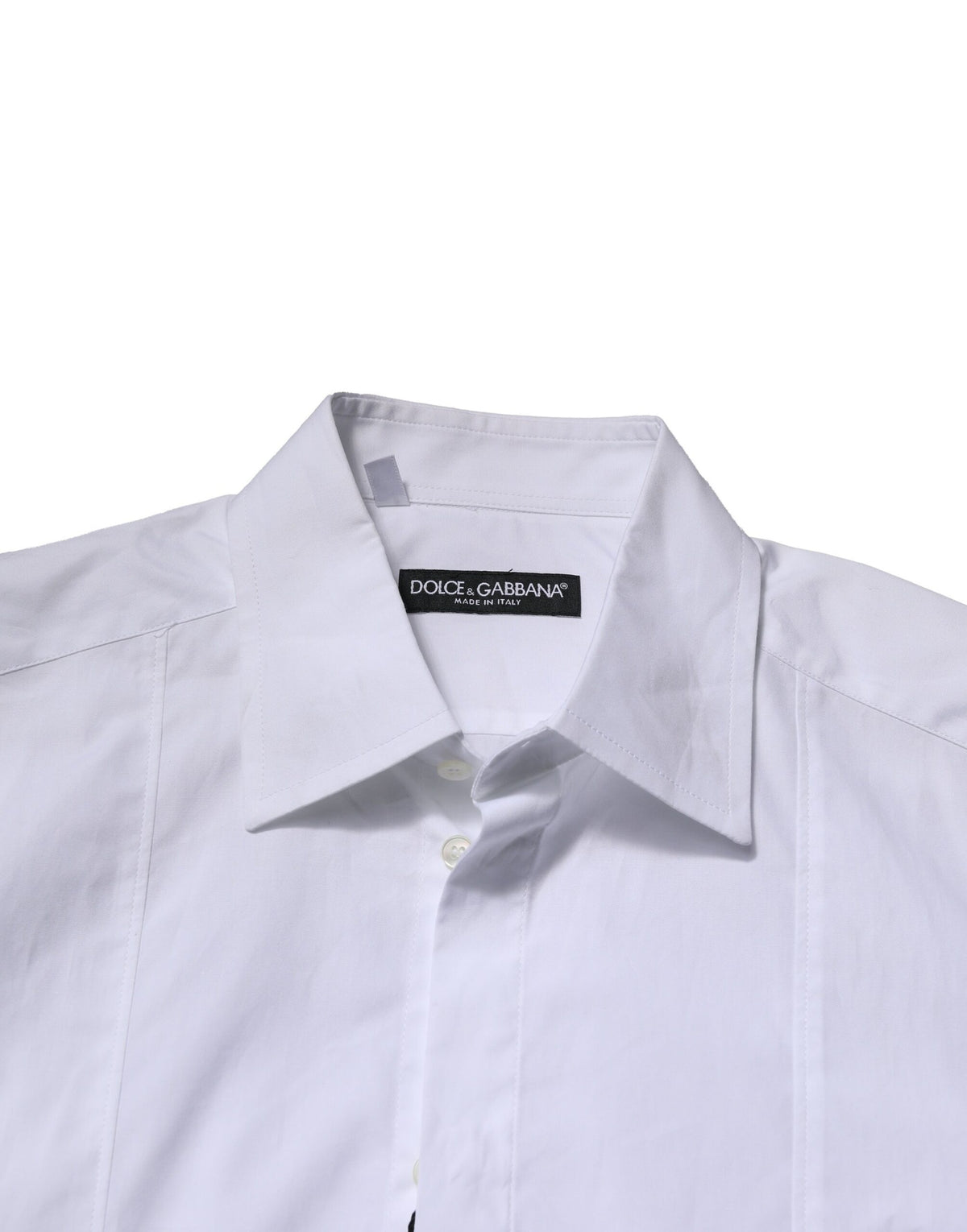 Chemise homme de cérémonie à manches courtes en coton blanc Dolce &amp; Gabbana