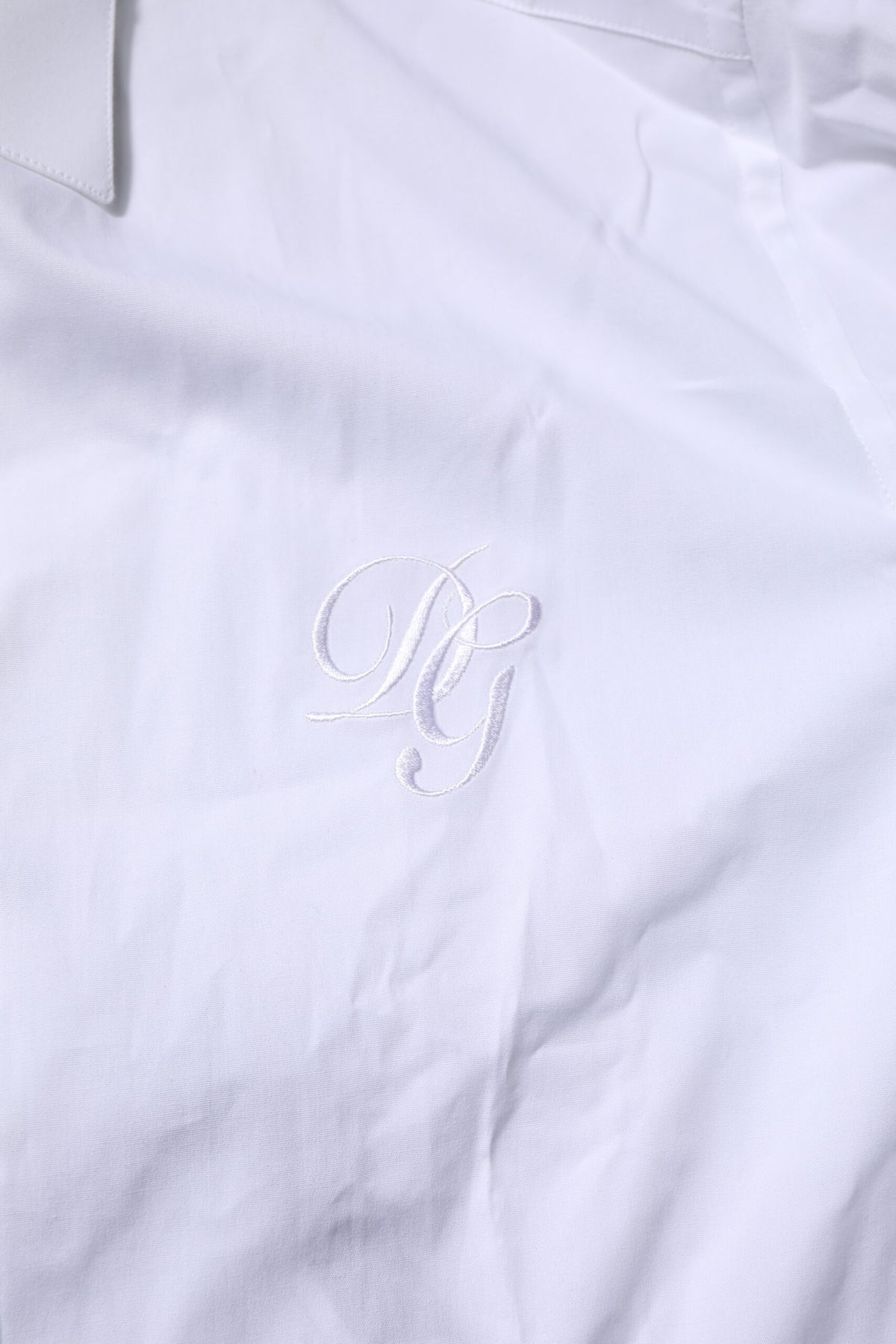 Chemise habillée à manches longues en coton blanc doré de Dolce &amp; Gabbana