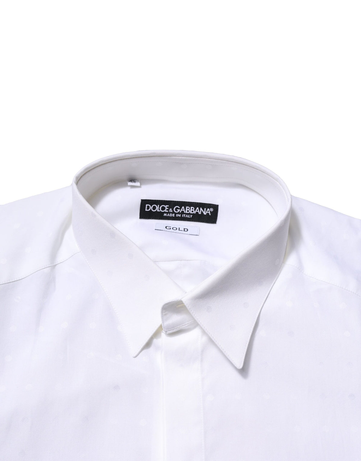 Chemise habillée à manches longues en coton blanc doré de Dolce &amp; Gabbana