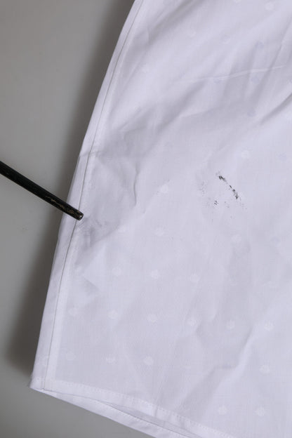 Dolce & Gabbana wit katoenen overhemd met gouden details en lange mouwen.