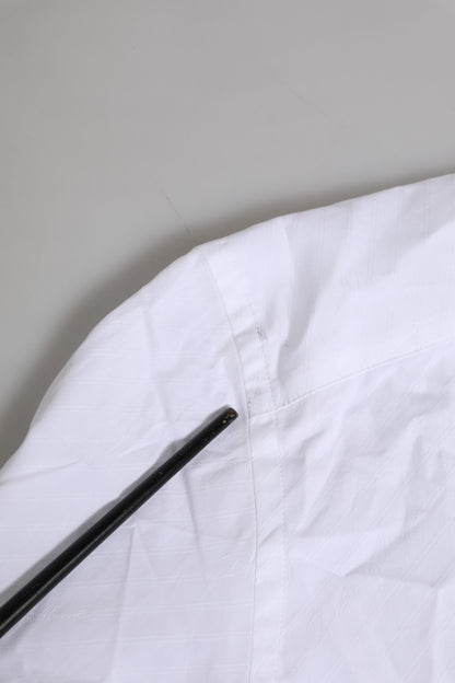 Dolce & Gabbana wit katoenen overhemd met gouden details en lange mouwen.