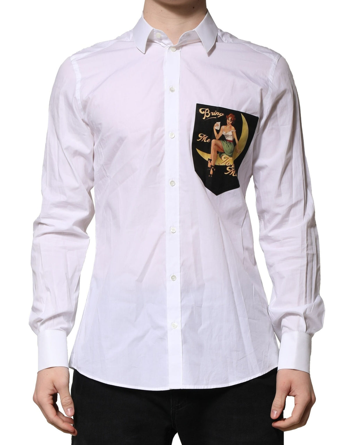 Chemise habillée à manches longues MARTINI en coton blanc de Dolce &amp; Gabbana