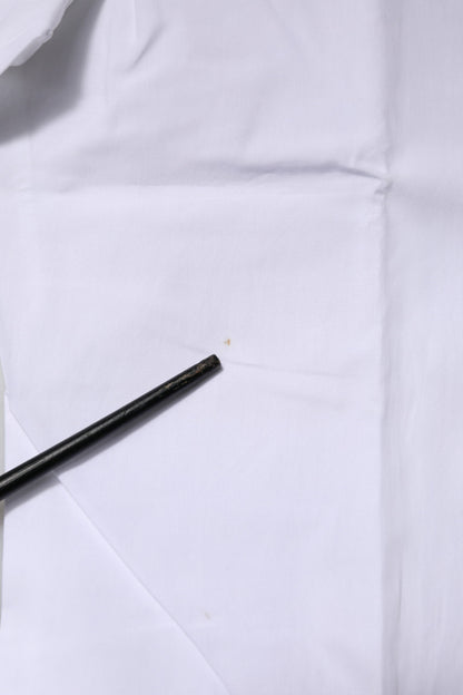 Dolce & Gabbana wit katoenen overhemd met gouden details en lange mouwen.