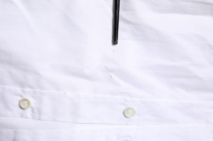 Dolce & Gabbana wit katoenen overhemd met gouden details en lange mouwen.