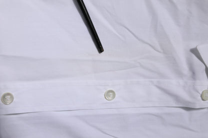 Dolce & Gabbana wit katoenen overhemd met gouden details en lange mouwen.