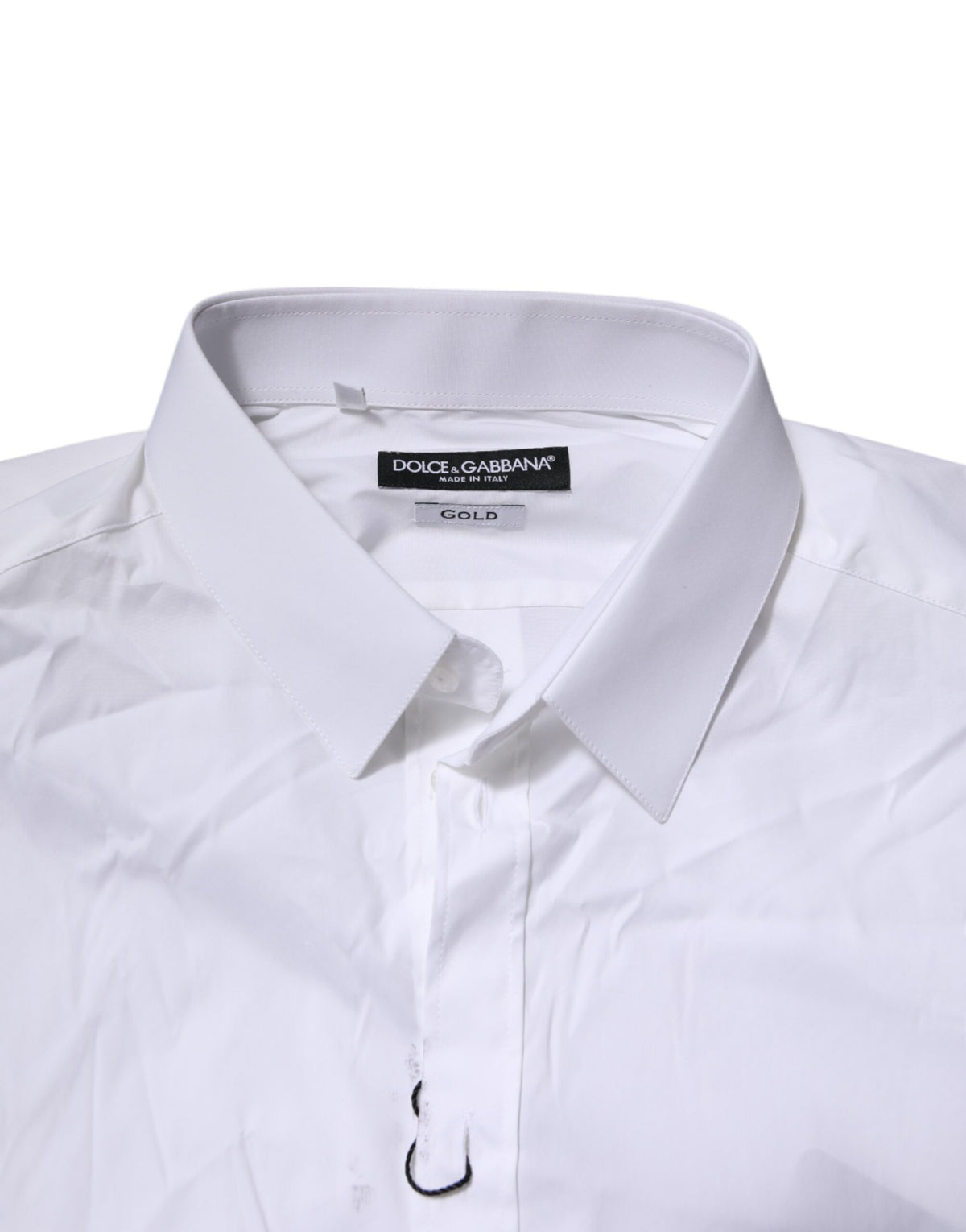 Chemise habillée à manches longues en coton blanc doré de Dolce &amp; Gabbana