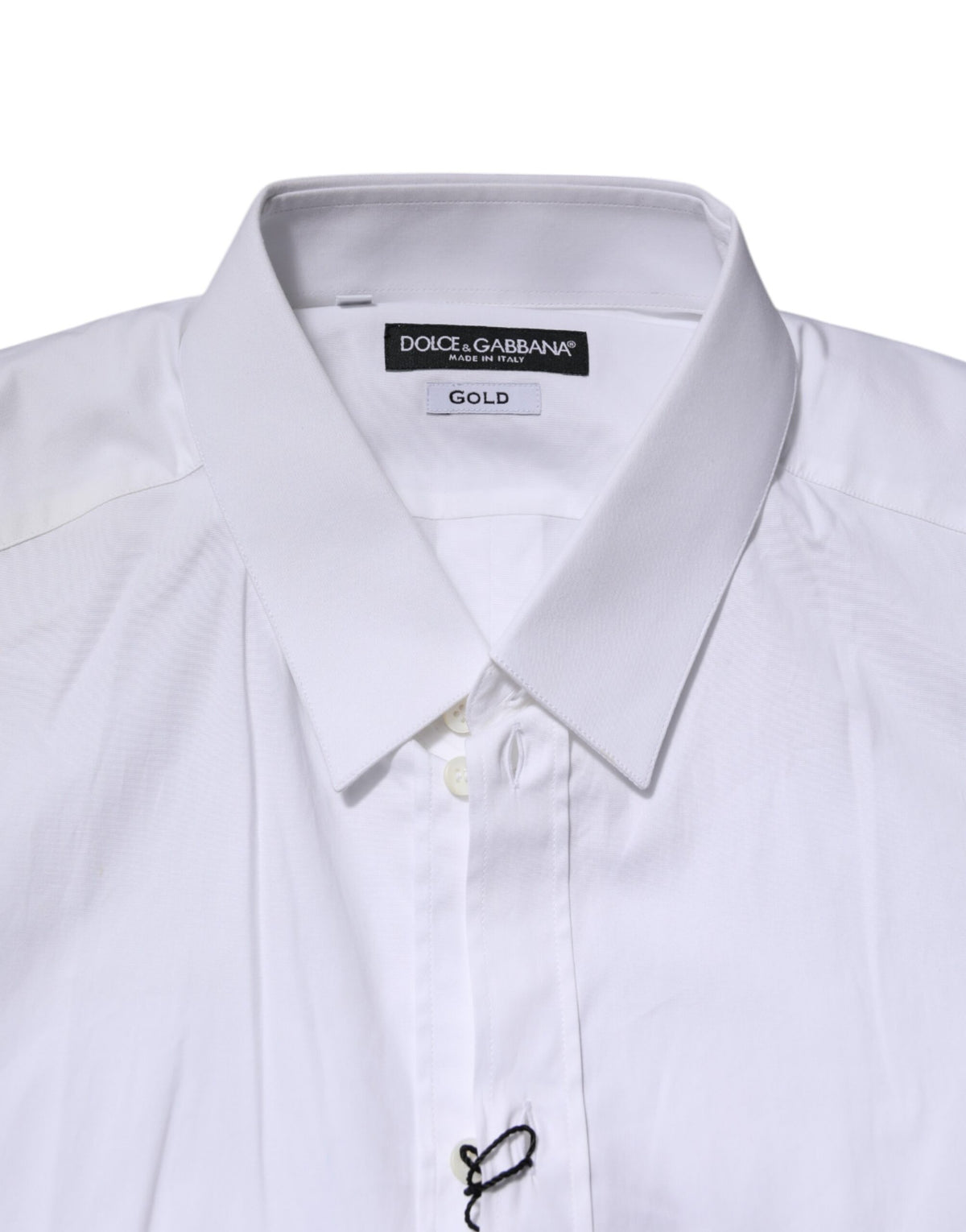 Chemise habillée à manches longues en coton blanc doré de Dolce &amp; Gabbana