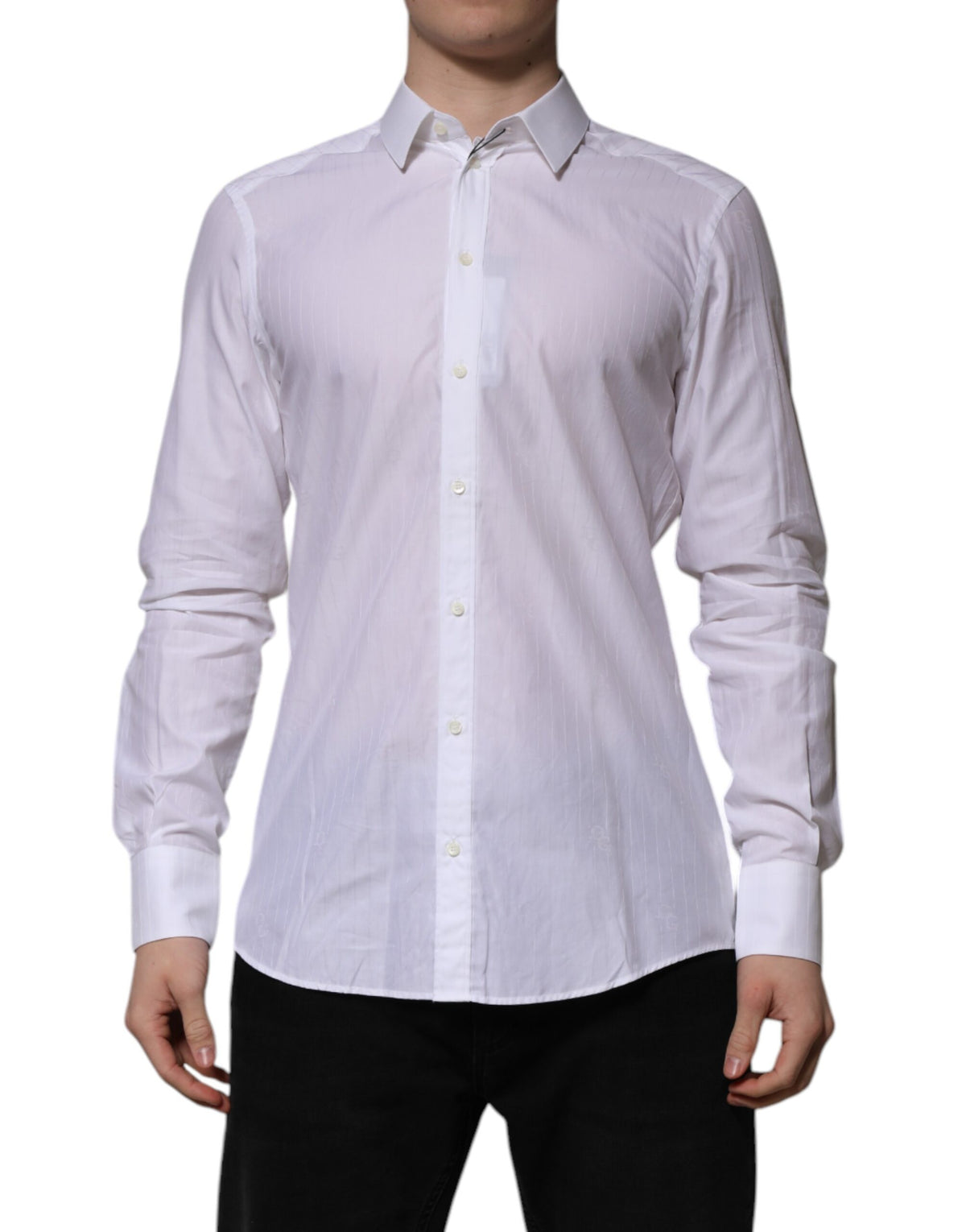 Chemise habillée à manches longues MARTINI en coton blanc de Dolce &amp; Gabbana