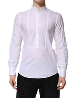 Chemise habillée blanche en coton à manches longues et coupe ajustée de Dolce &amp; Gabbana