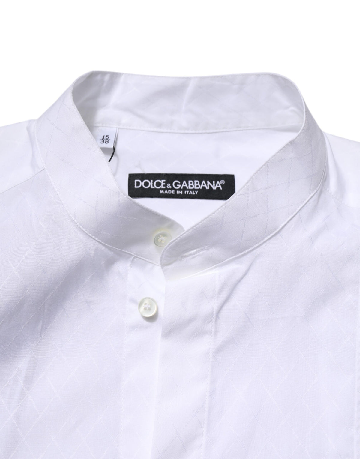 Chemise habillée blanche en coton à manches longues et coupe ajustée de Dolce &amp; Gabbana