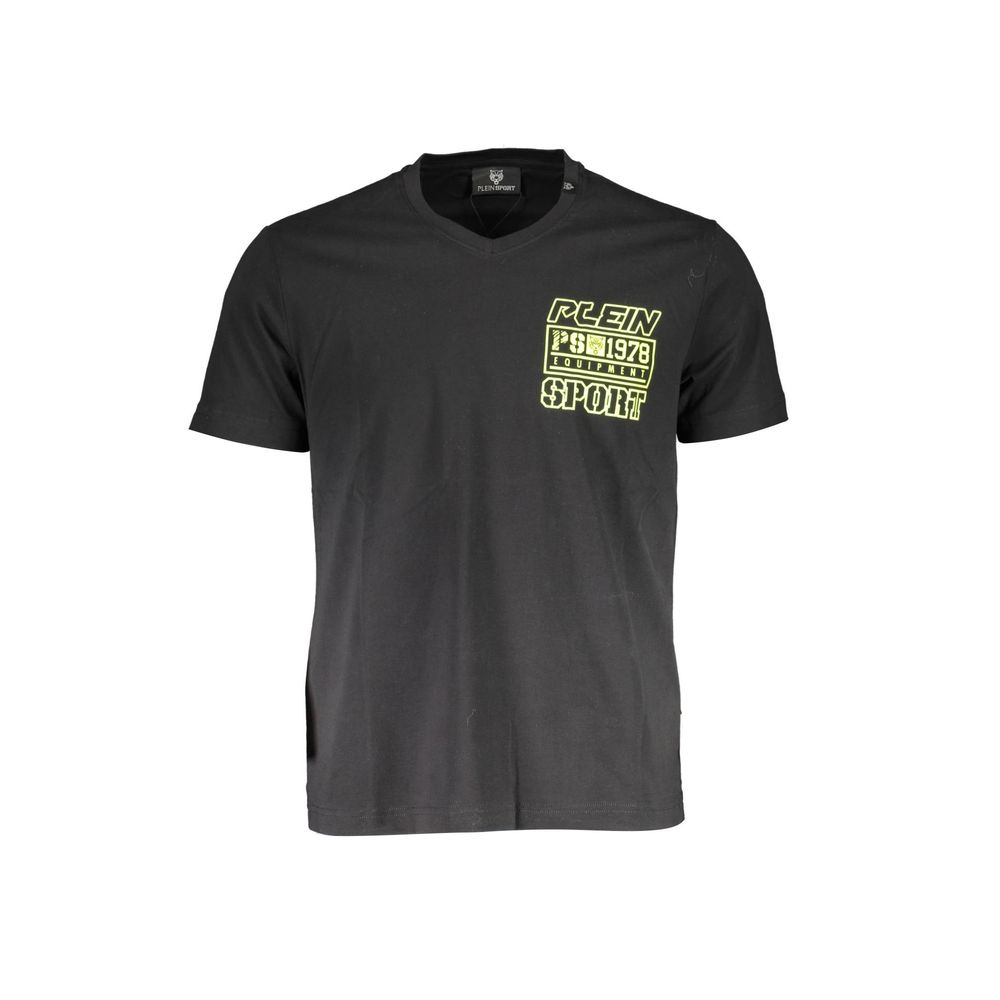 T-shirt homme en coton noir Plein Sport