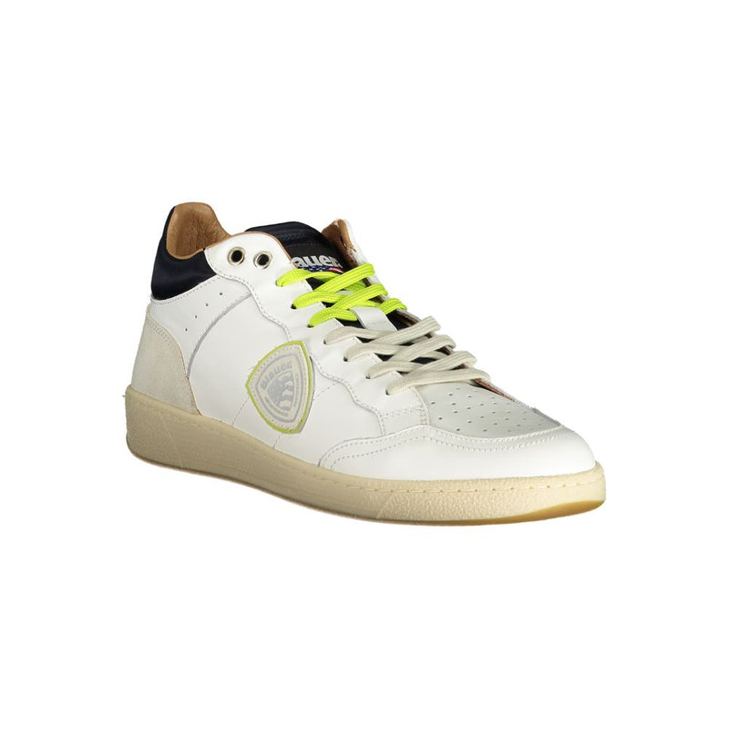 Blauer White Leather Men Sneaker - Urban Luxe Athletic Style