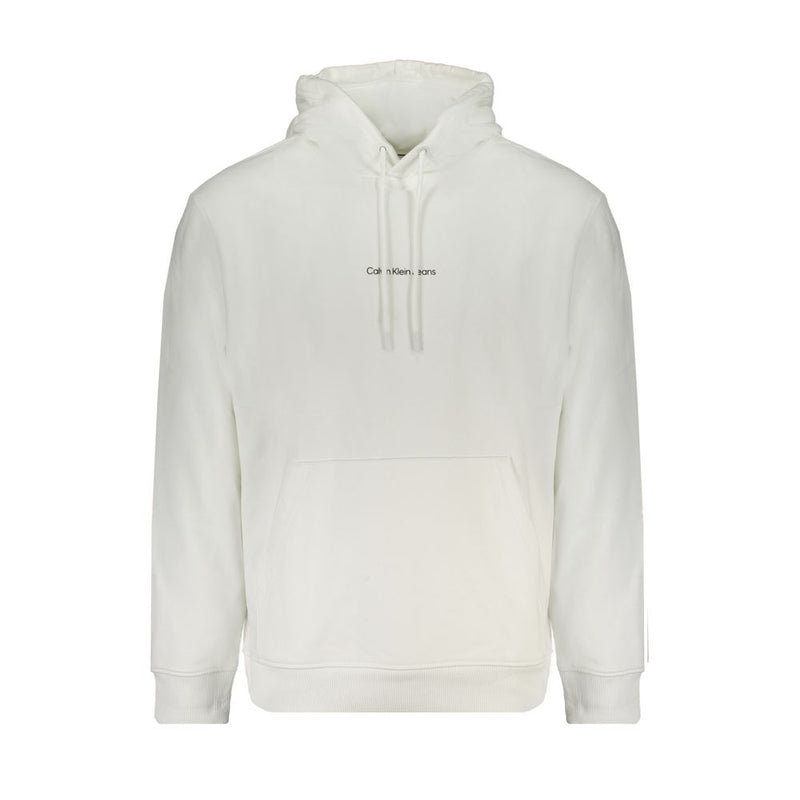 Calvin Klein White Cotton Men Sweater with Hood