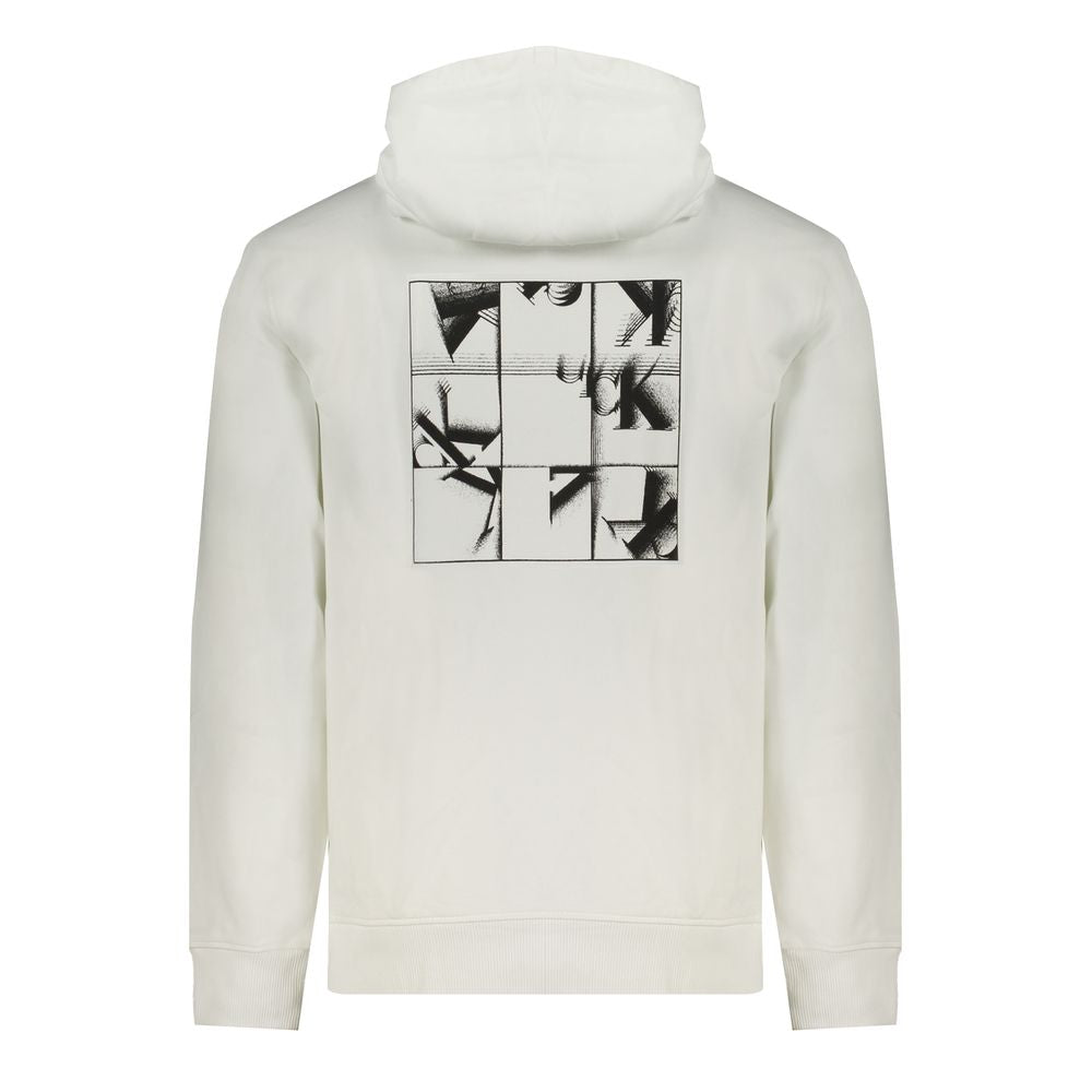 Pull homme en coton blanc Calvin Klein avec capuche