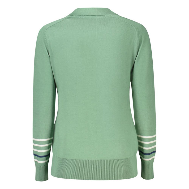 North Sails Green Cotton Women Sweater - Stylish V-Neck Design