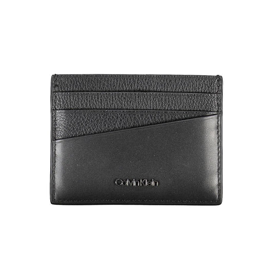 Porte-cartes élégant en cuir Calvin Klein, noir intemporel