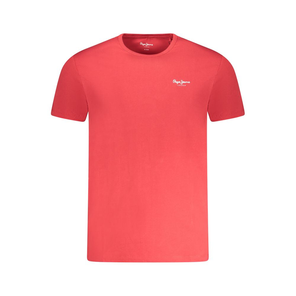 T-shirt homme en coton rouge Pepe Jeans
