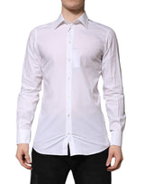Chemise habillée à manches longues dorée et blanche Dolce &amp; Gabbana
