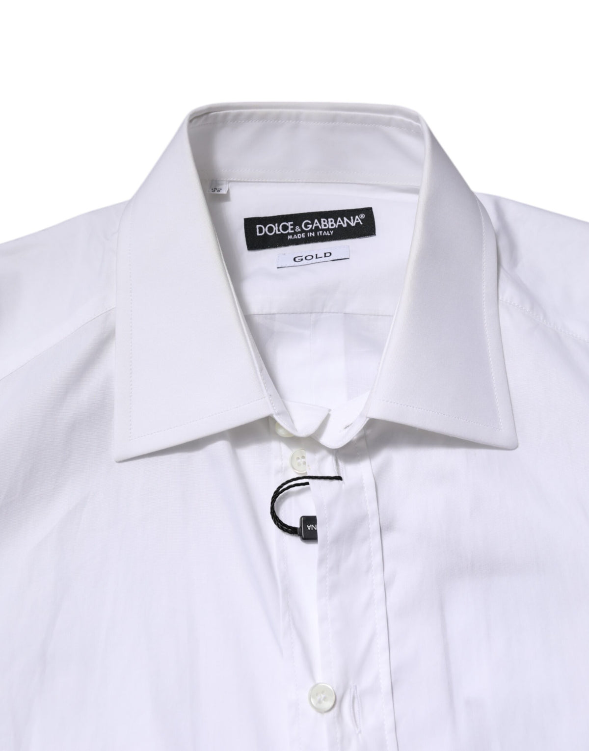 Chemise habillée à manches longues dorée et blanche Dolce &amp; Gabbana